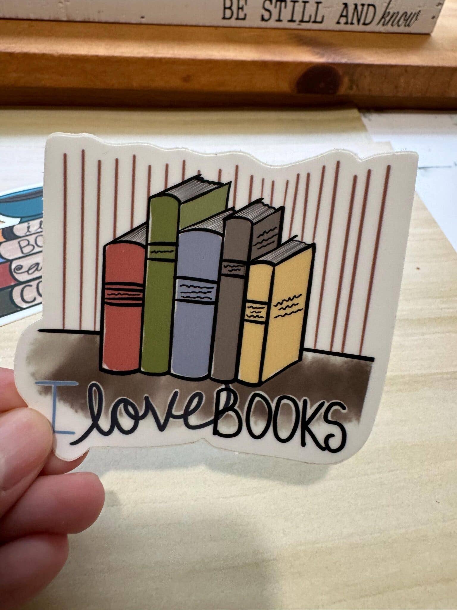 Beth Ann Erickson Designs - Wholesale Sticker - Bookish Sticker, I Love Books and Coffee Sticker2