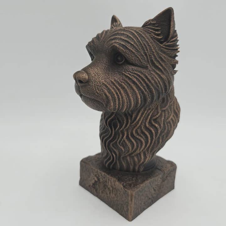 Buste de chien West Highland - statue buste - décoration intérieure, cadeau pour amateur de chiens (pour lui ou pour elle), ornement peint à la main pour la vente par 3DijkstraFinds