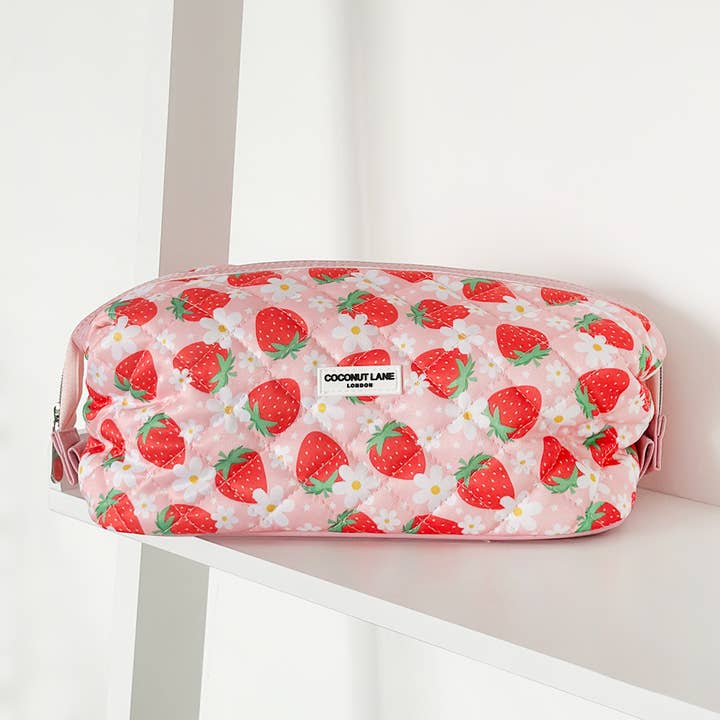 Coconut Lane - Wholesale Makeup/Cosmetic Bag - Magic Lifestyle Pouch - Quilted Berry Cute Strawberry6