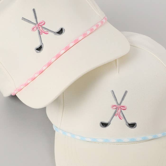 Fashion City - Wholesale Trucker Hat - Unisex - Golf Clubs with Ribbon Embroidered Trucker Hat