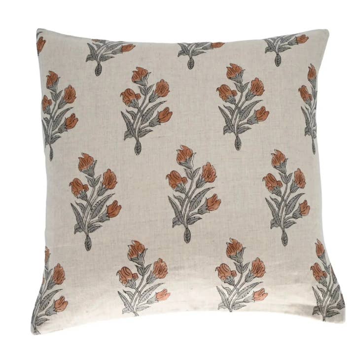 Wesley Block Print Pillow Cover for wholesale by Thread To Form