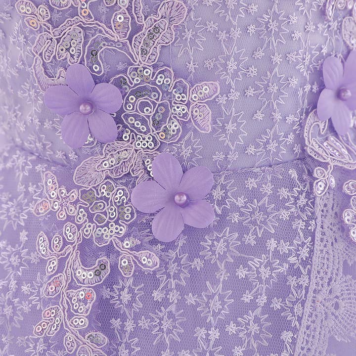 MyKids-USA® - Wholesale Dress – Baby - Baby Girl Floral Embroidered Pattern Full Moon Christening Sequins Tutu Dress19