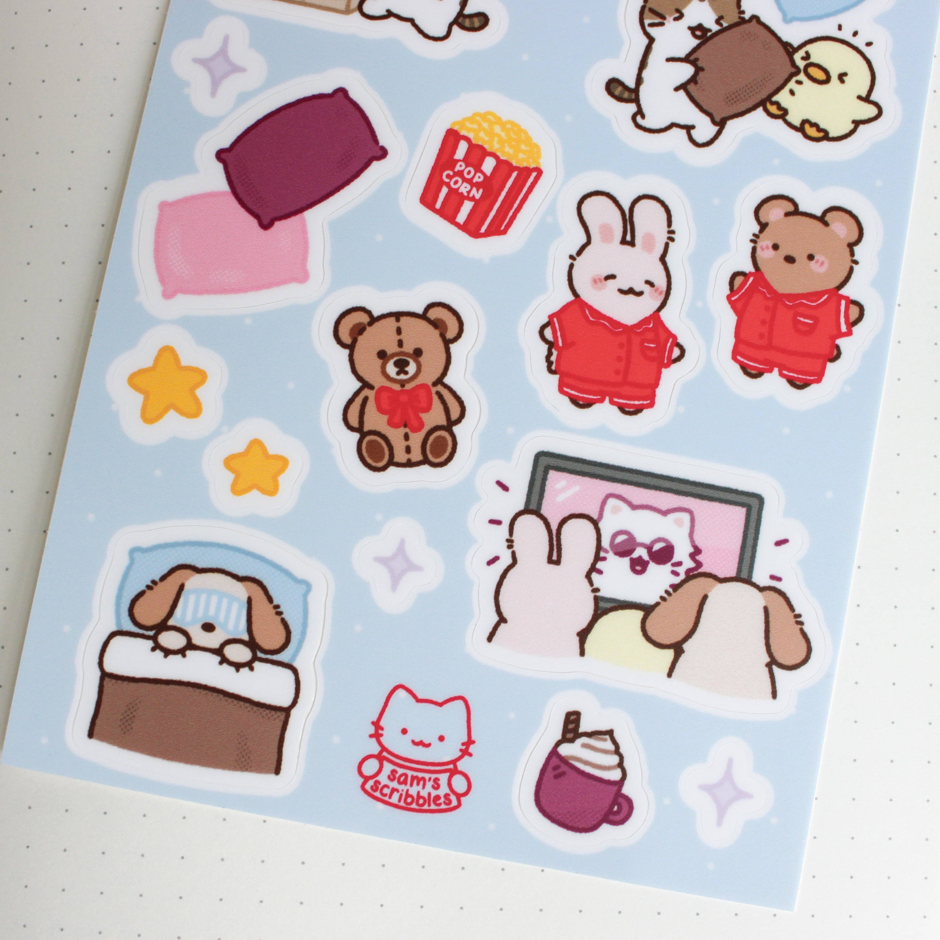 Sam’s Scribbles - Wholesale Sticker - Slumber Party • Vinyl Sticker Sheet2
