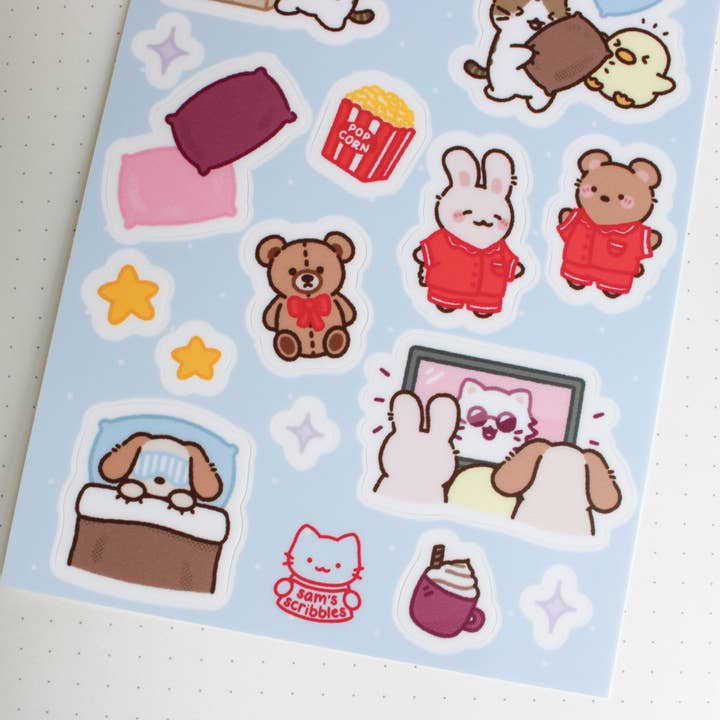 Sam’s Scribbles - Wholesale Sticker - Slumber Party • Vinyl Sticker Sheet2