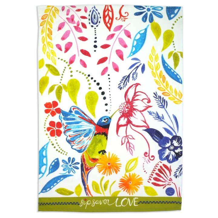 "Happy Hummingbird" Kitchen Towel for wholesale by SIP