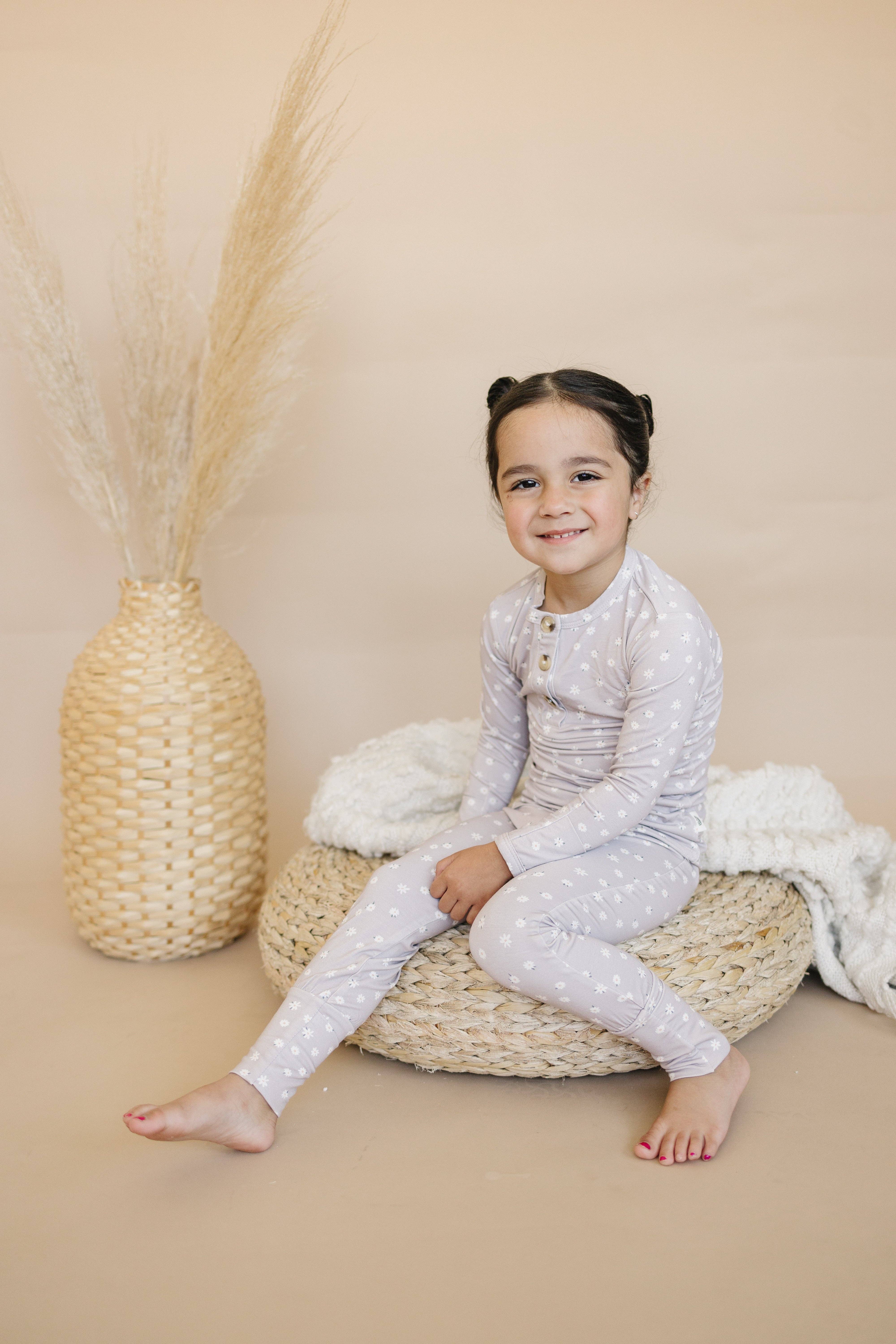 Little Joy Co. - Wholesale Sleepwear Set - Kids - Oopsie Daisy 2pc Henley Bamboo Pajamas - Sizes Newborn & Up!15
