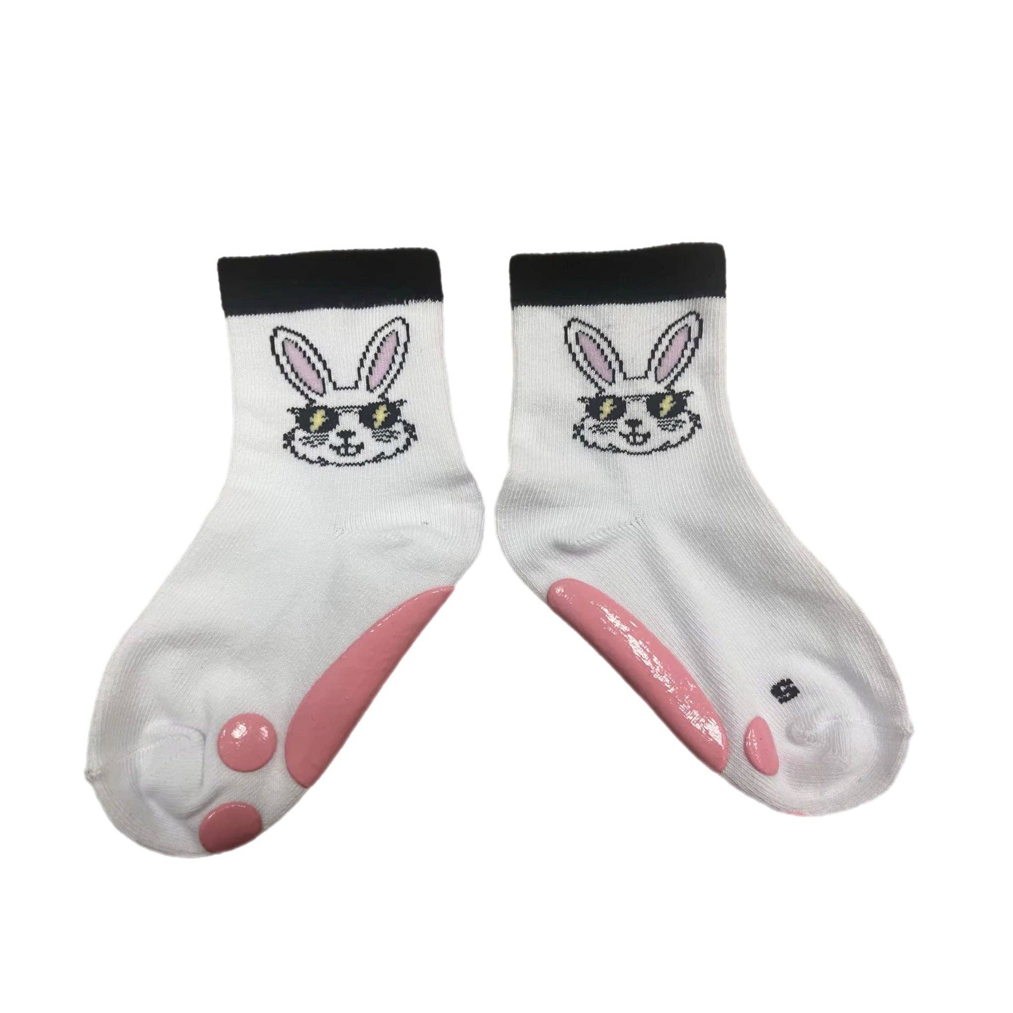 Kickin it up Socks - Wholesale Socks - Kids - Rad Bunny with Pink Bunny Foot13
