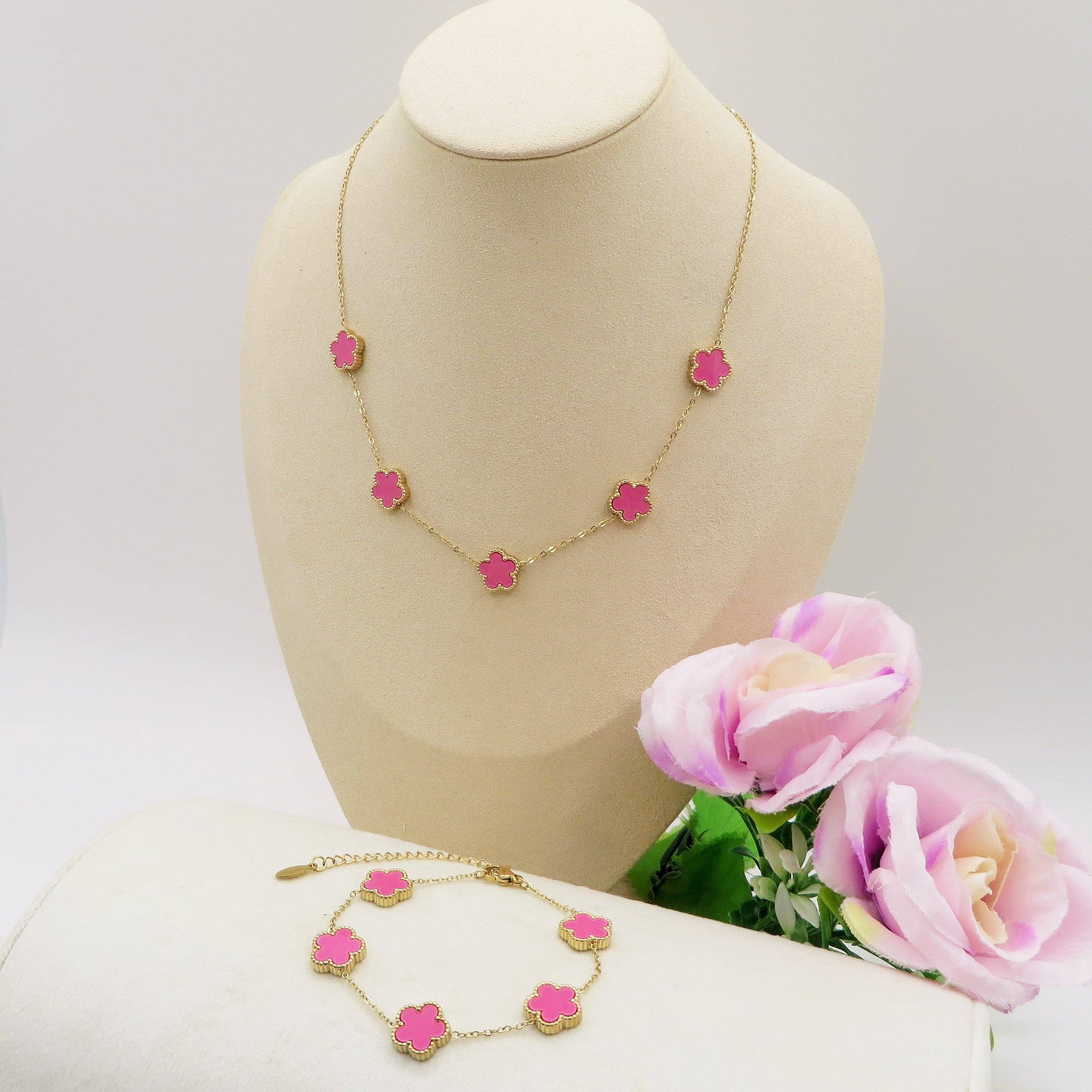 Daemon srls - Wholesale Charm/Dangle Bracelet - LILY  big Flowers ACCIAIO INOSSIDABILE ~ Bracciale fiori in madreperla9