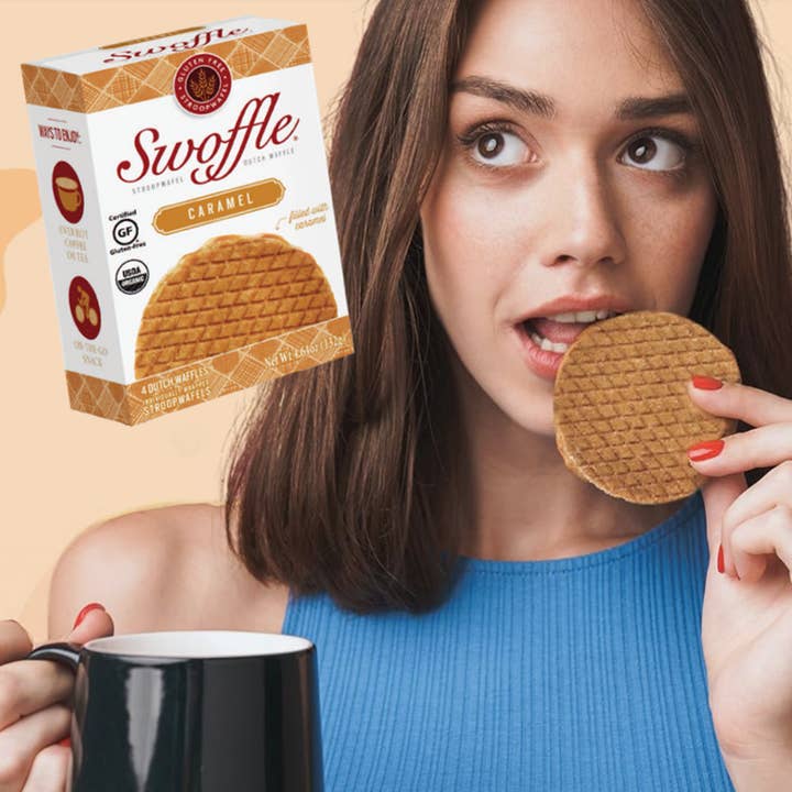 Swoffle - Wholesale Cookie - Swoffle Caramel Filled Original Waffle Cookie 4 Count Box4