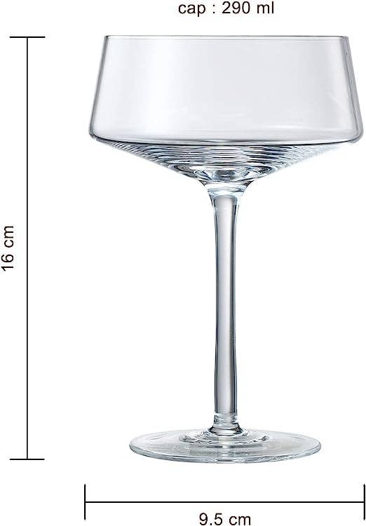 The Wine Savant /  Khen Glassware - Wholesale Cocktail/Liquor Glass - Luxury Martini Glass Set of 4 | 10oz with Silver Spoon2