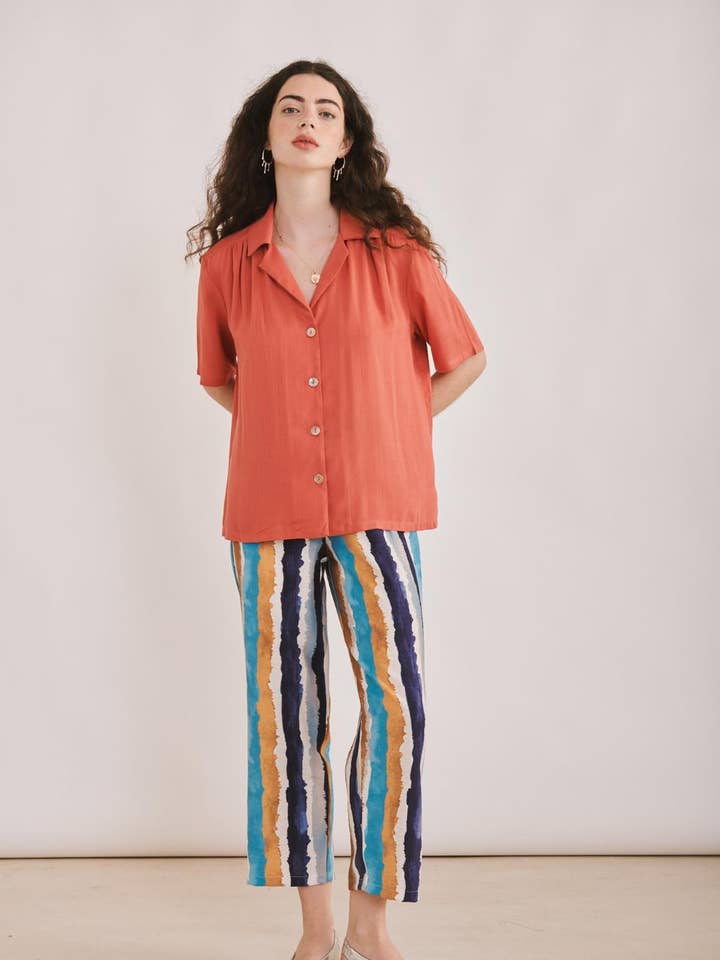 H. Libertad Shirt - Plain Tile Ecovero Viscose for wholesale by Malahierba