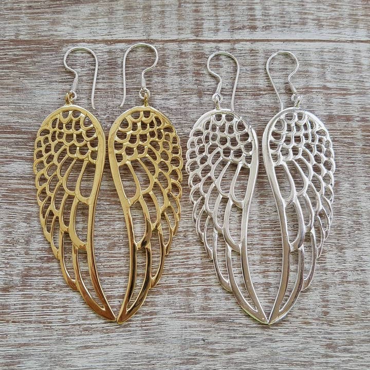 Holy Wing Earrings for wholesale by Feather Tribe