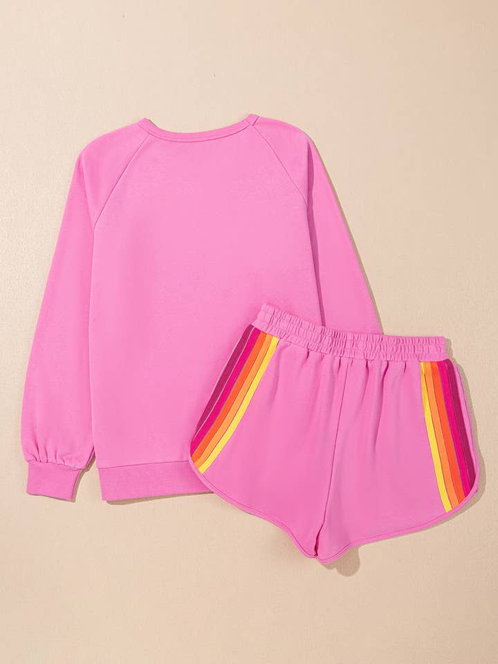 Babs + Birdie - Wholesale Lounge Set - Women's - Kenzie | Stripe Pullover and Shorts Two Piece Casual Set22