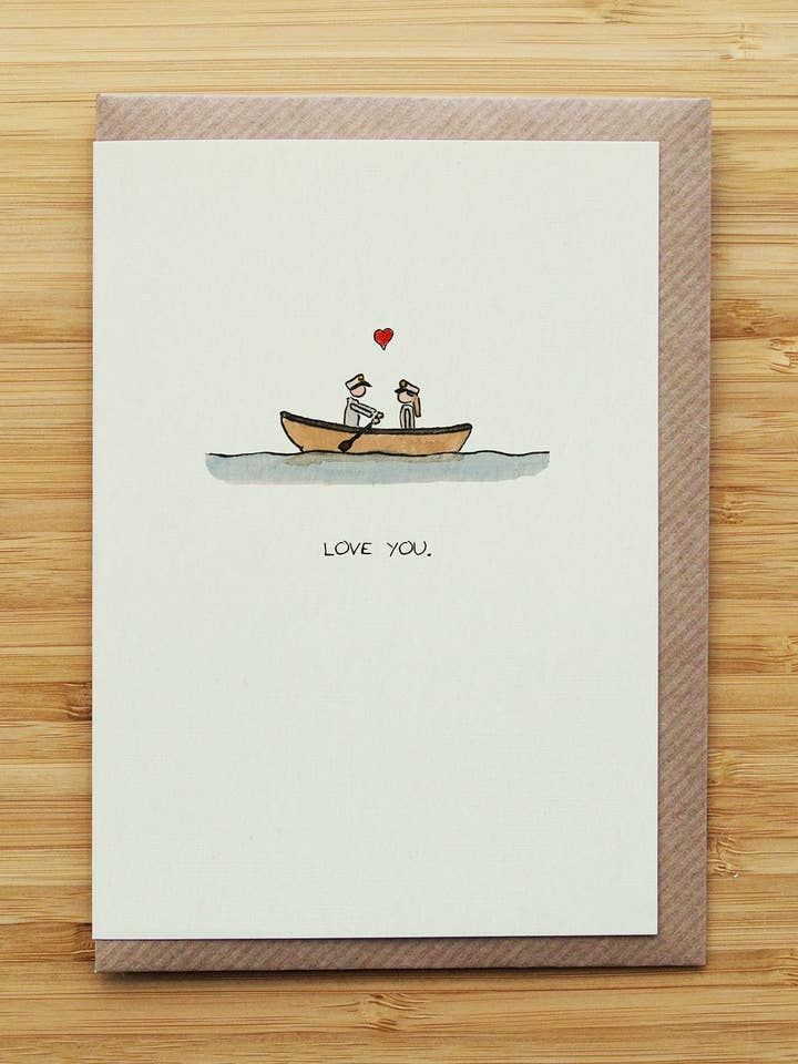 Carta della Barca dell'Amore - Carina - San Valentino - Cuore - Riciclata per la vendita all'ingrosso da parte di RossJDesigns