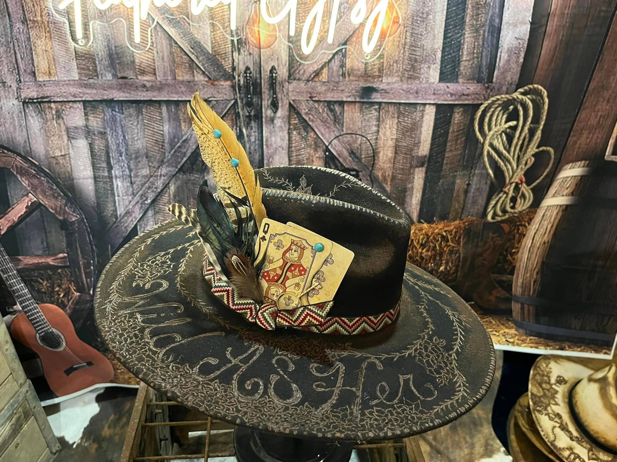 Feathered Gypsy Custom Hats and Boutique - Wholesale Cowboy Hat - Women's - Wild As Her Custom Burned Rancher1