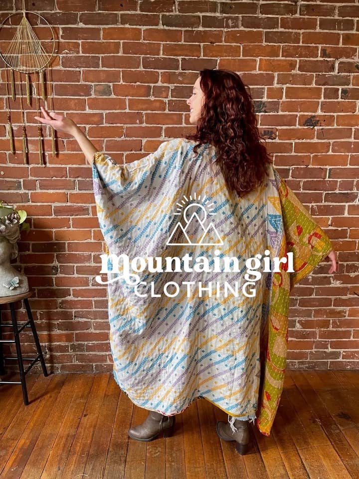Mountain Girl Clothing - Vente Tunique – femme - Tunique réversible Kantha surcyclée à ourlet haut2