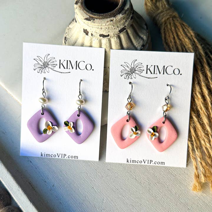 Polymer Clay Earrings - Everyday - Mini Flowers for wholesale by KIMCo.