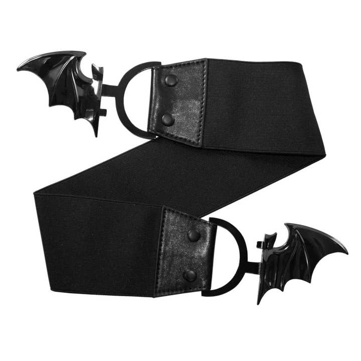 Kreepsville - Wholesale Belt - Women's - Elastic Waist Belt Bat Black1