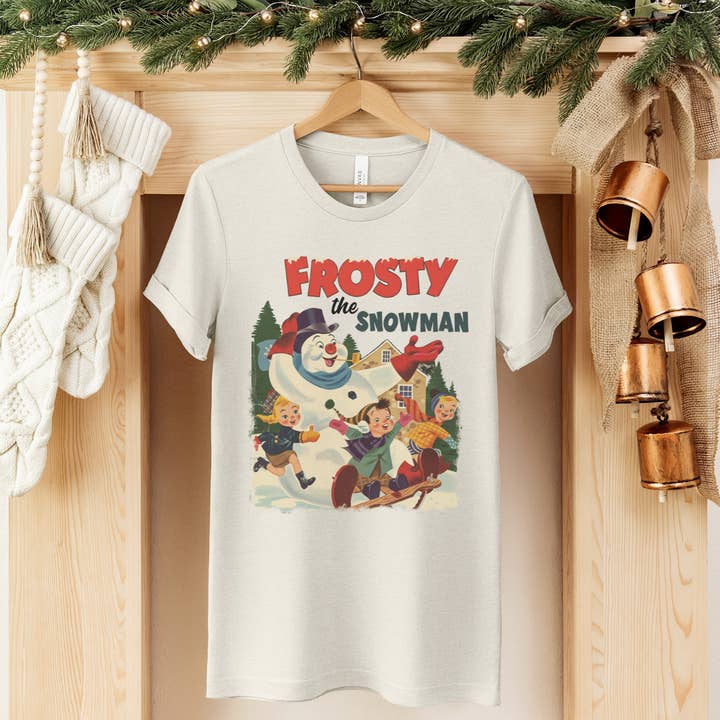 VINTAGE FROSTY THE SNOWMAN CHRISTMAS TEE for wholesale by Haverly and Co.