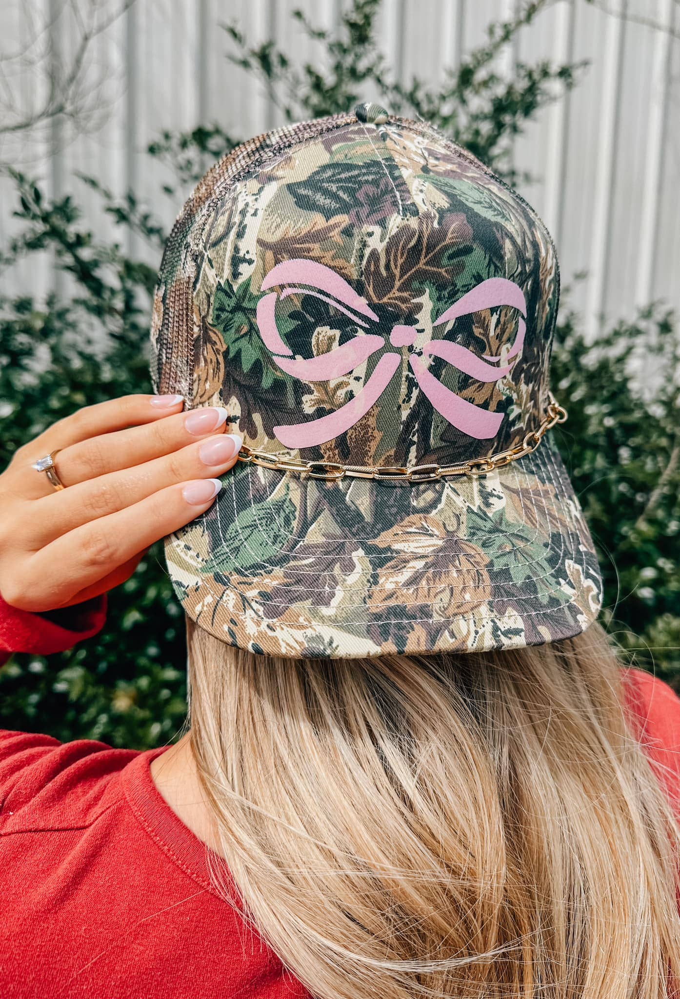 Southern Bliss Co. - Wholesale Trucker Hat - Women's - Canvas Camo Pink Bow Trucker Hat2
