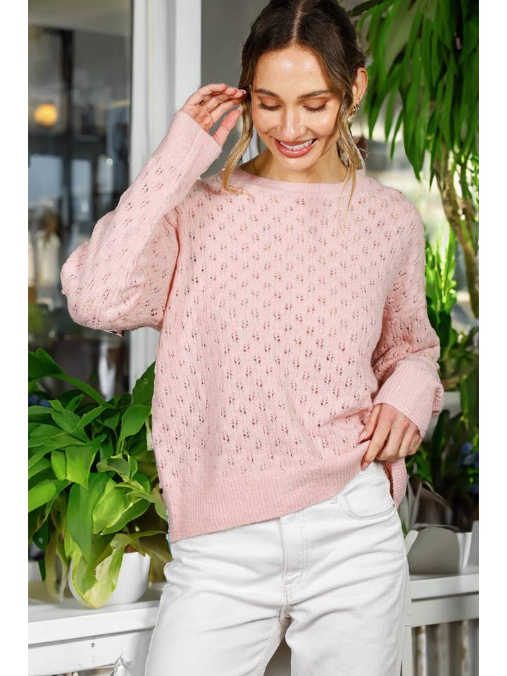 Vine & Love - Vente Pull en maille – femme - Pull en crochet tricoté en fil pailleté texturé VT8200717