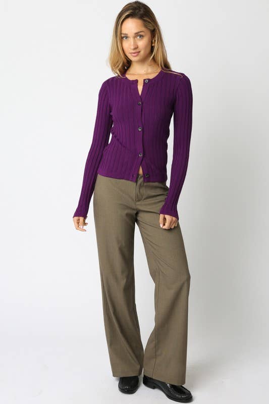 Olivaceous – Top de malha - Mulher por atacado – Top de Malha com Botões Haley25