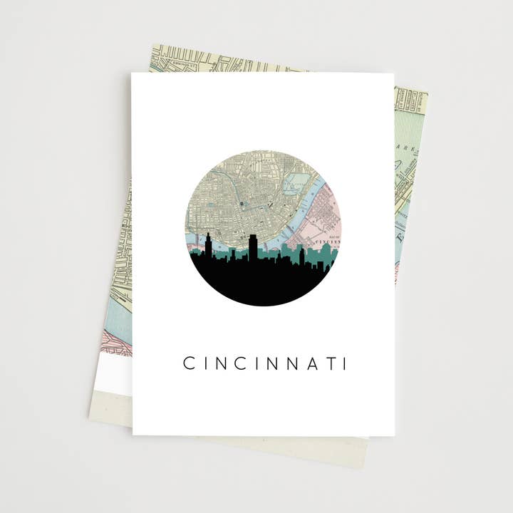 Ohio City Skyline Greeting Card | Choose Your City for wholesale by Paperfinch Design