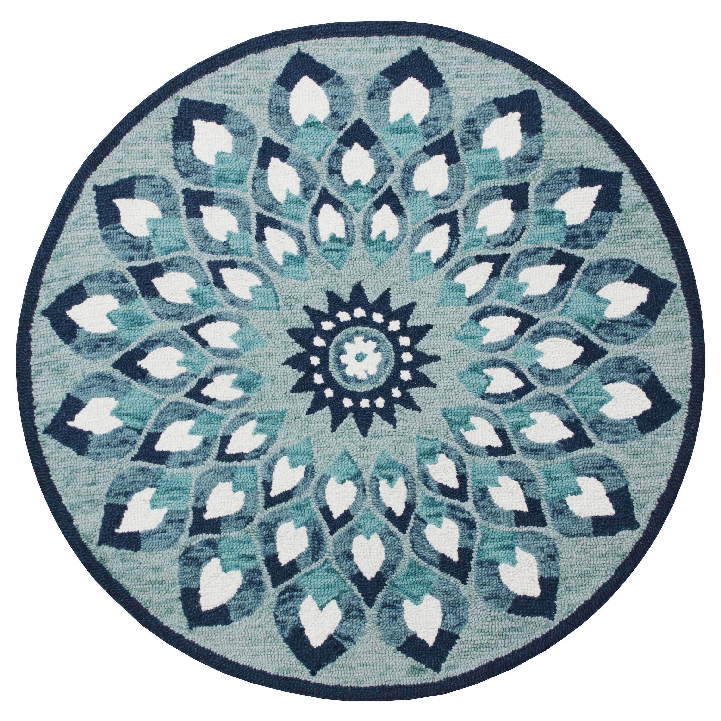 LR Home - Wholesale Area Rug - Raelyn Vintage Floral Hand-Tufted Wool Round Indoor Area Rug52