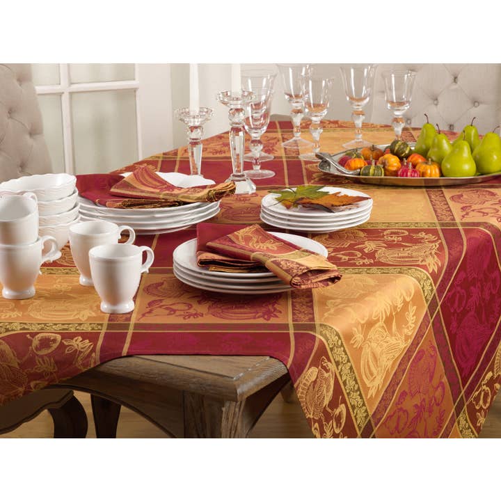 Multi Jacquard Design Thanksgiving Napkin for wholesale on Faire