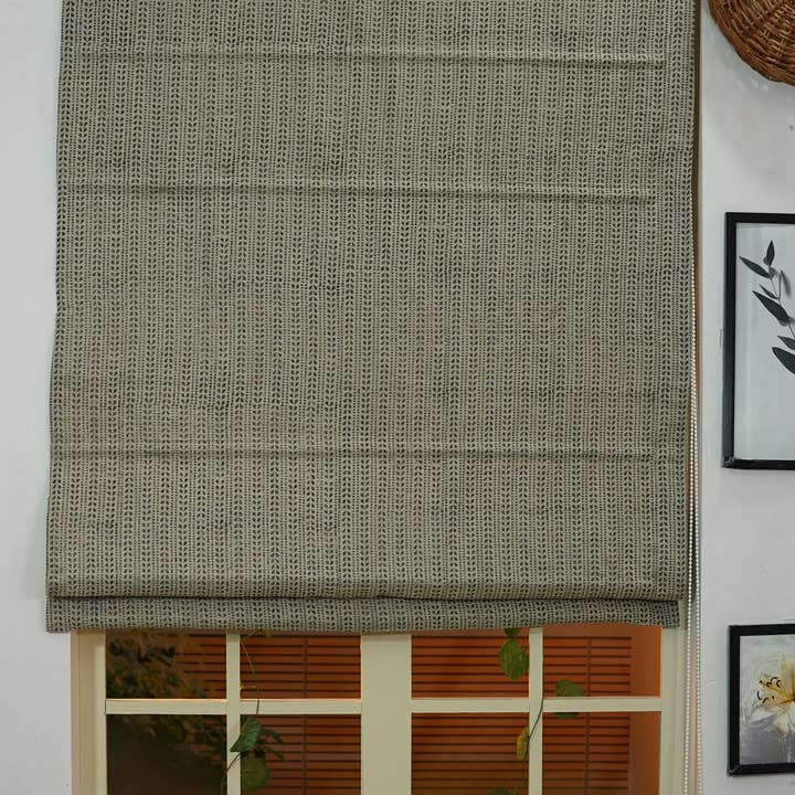 Fabdivine - Wholesale Blinds - Handcrafted Block Print Thick Linen Roman Curtain- Ratanbel6