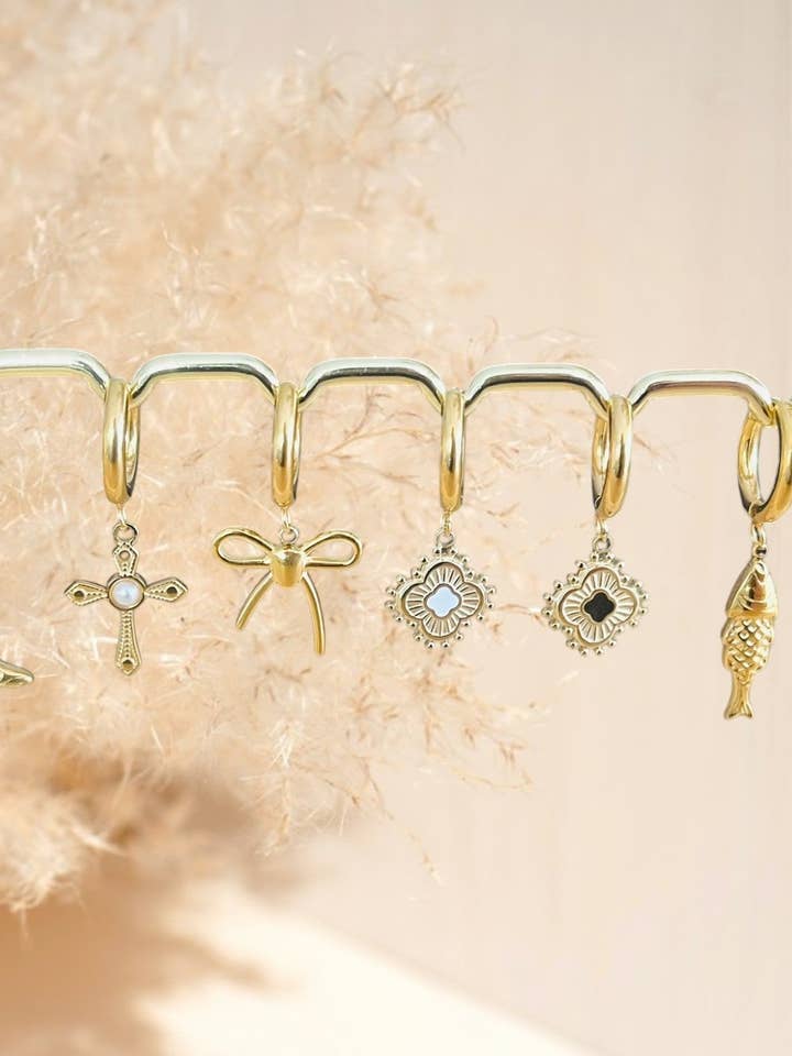 Argola única Créole 15 mm - aço inoxidável dourado por atacado de Innaya