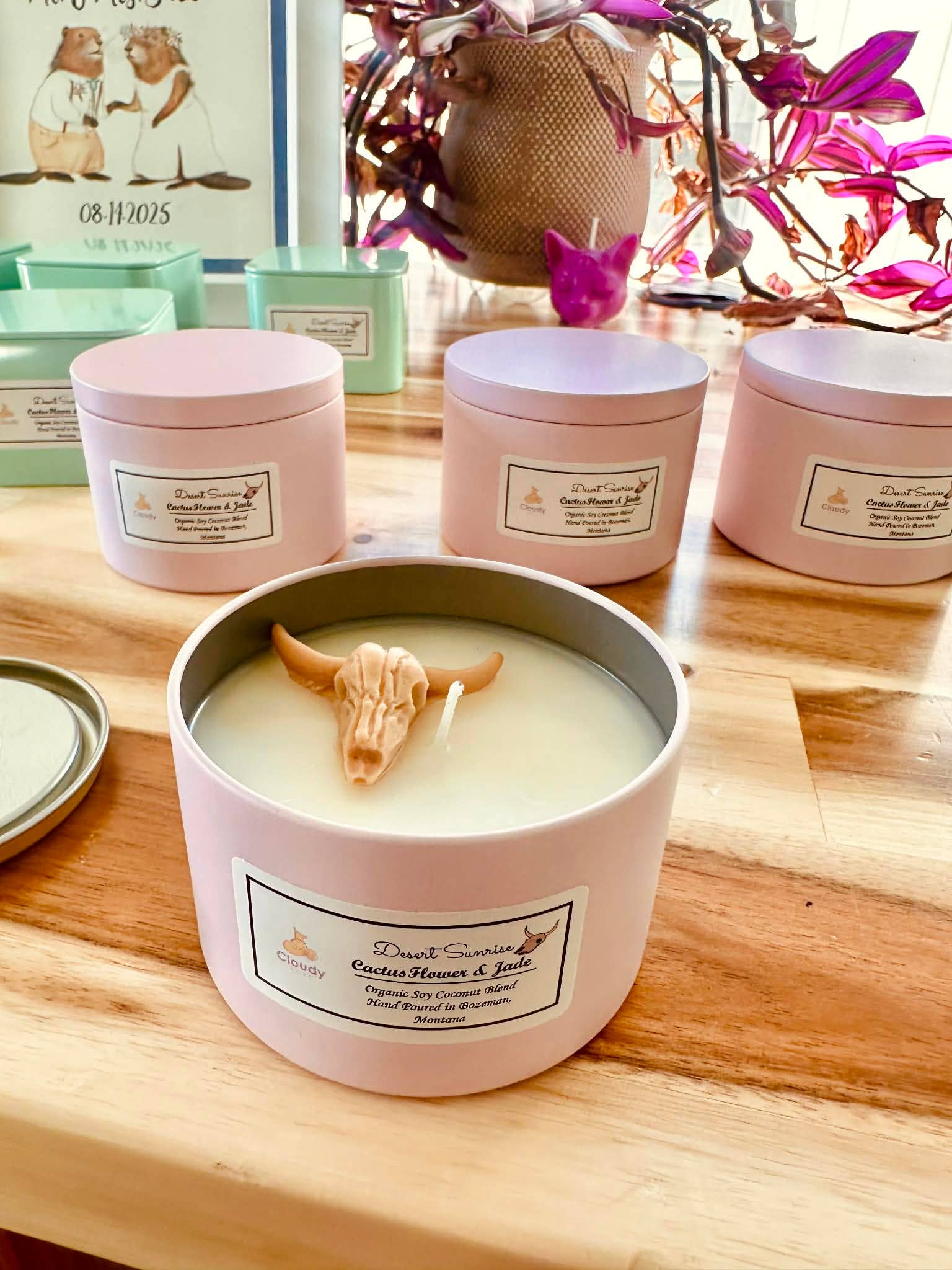 Cloudy Babe - Wholesale Jar/Filled Candle - Desert Sunrise Candle! Cactus Flower & Jade 5