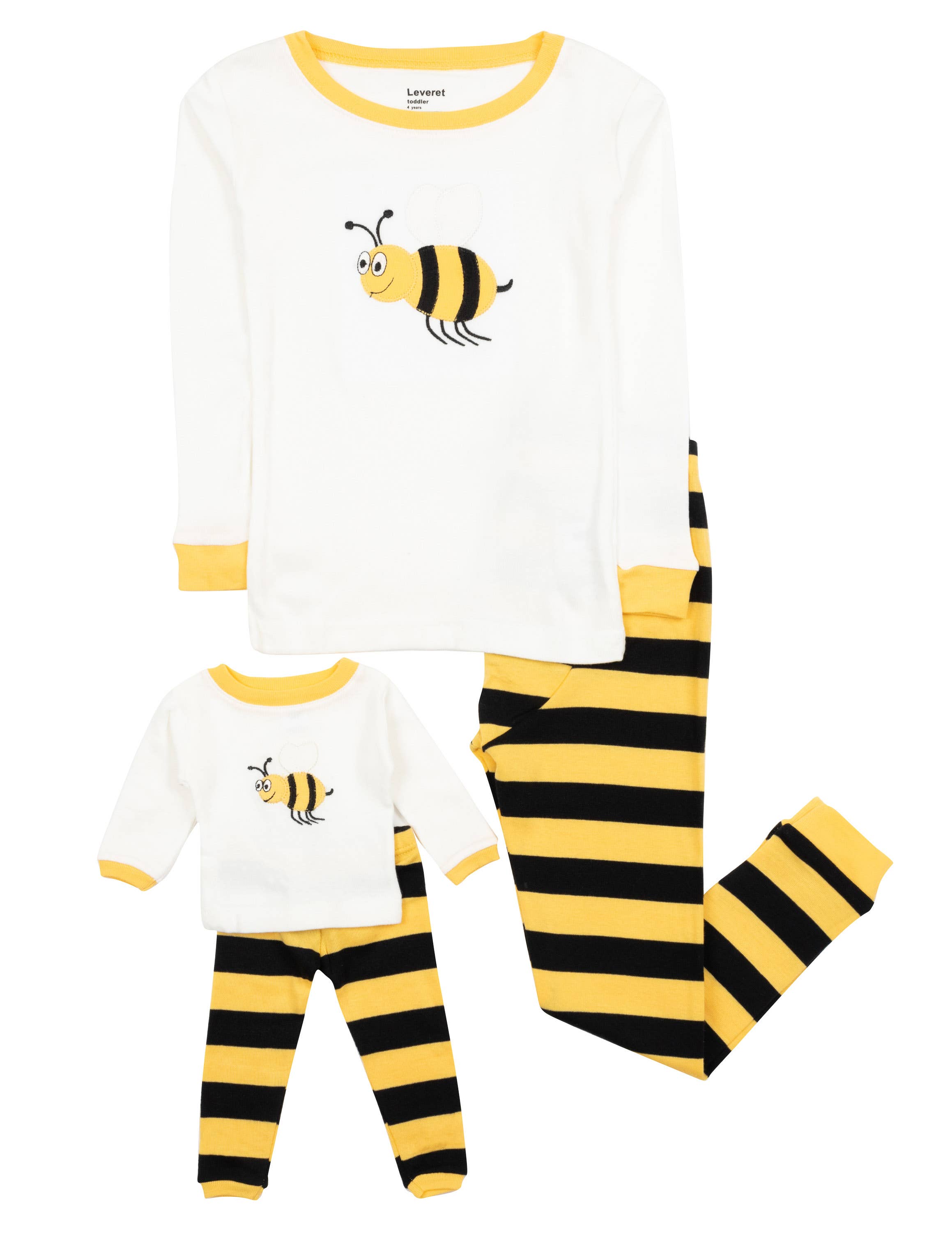 Leveret Pajamas - Wholesale Sleepwear Set - Kids - Kids Girl & Doll Cotton Pajamas3