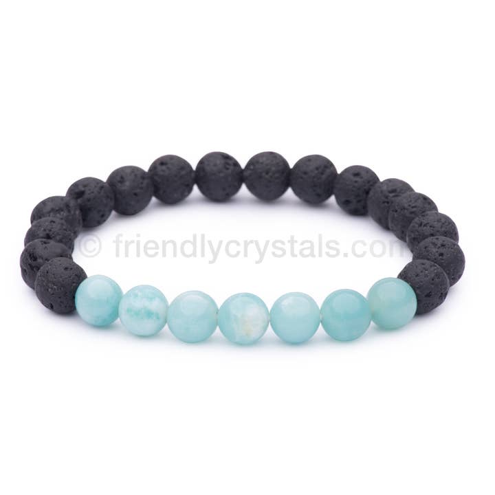 Bracciale Amazzonite Lava per la vendita all'ingrosso da parte di Friendly Crystals