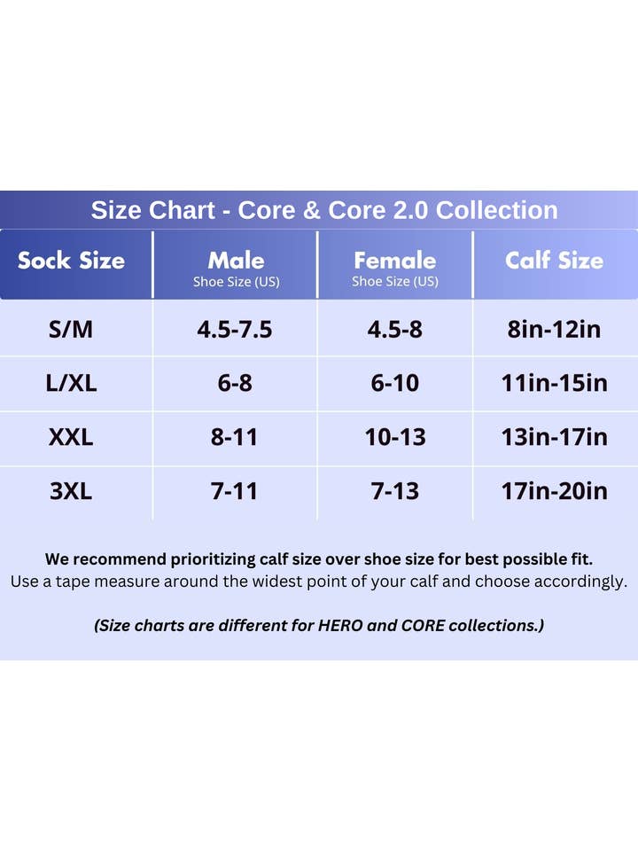 Nurse Yard - Wholesale Socks - Unisex - CORE Graduated Compression Socks - Blue (20-30mmHg)1