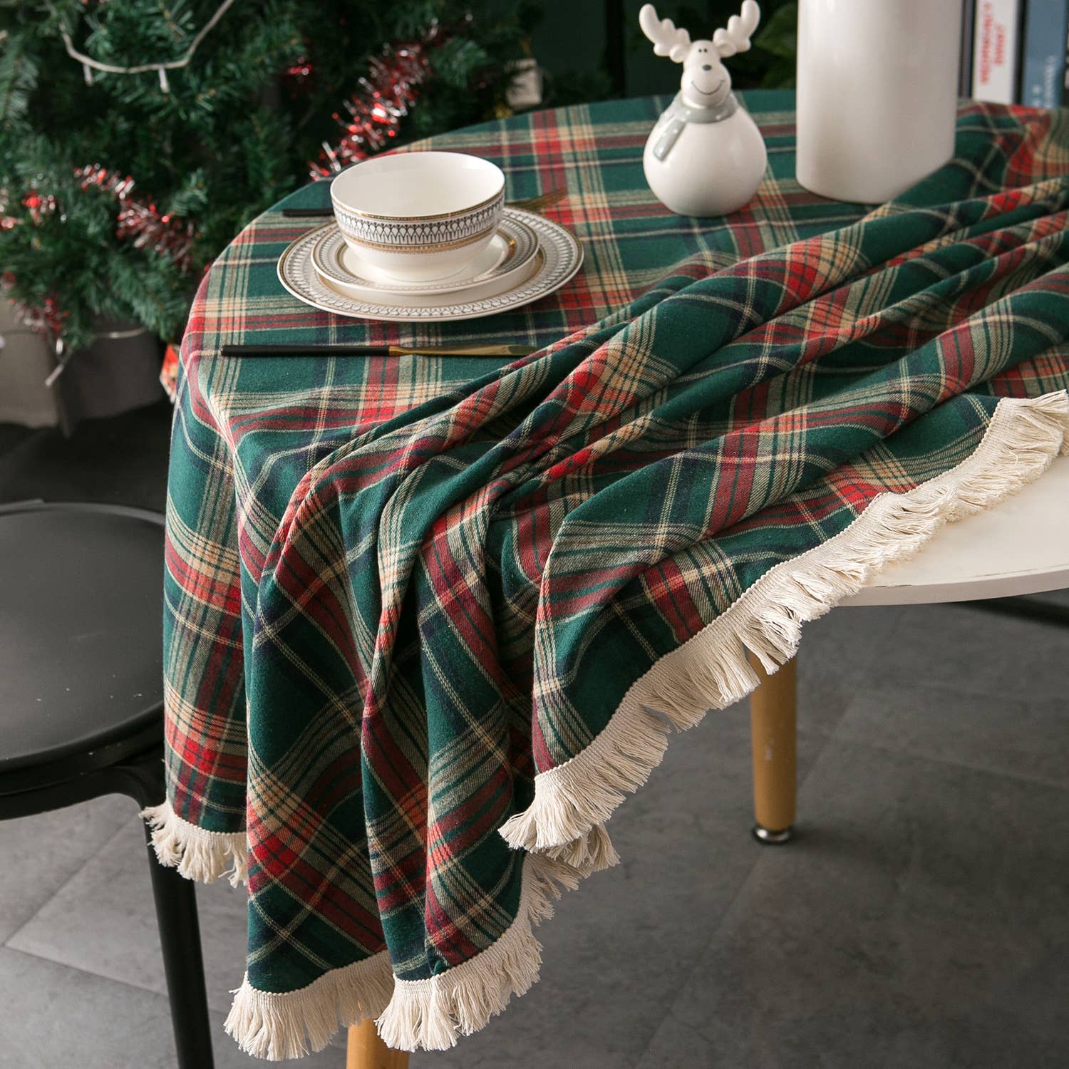 ACCITY - Wholesale Tablecloth - PLAID PATTERN ROUND TABLECLOTH_CWMM00363