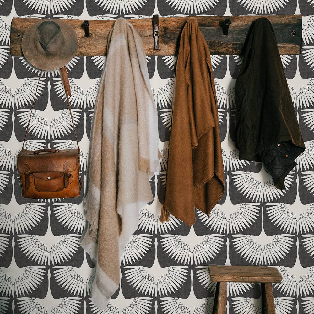 Feather Flock Storm Peel and Stick Wallpaper, 56 sq. ft. for wholesale on Faire2