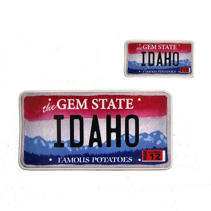 Idaho License Plate Stickers for wholesale by Ladybug Press
