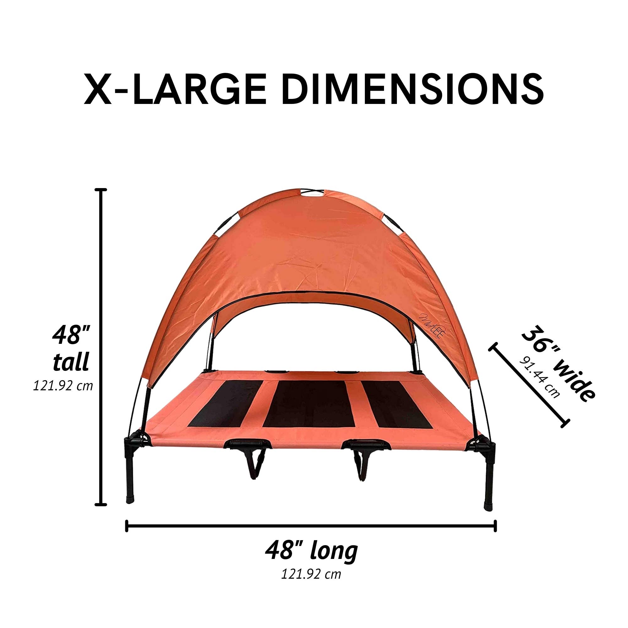 Midlee Designs - Vente Panier – chien - Lit surélevé pour chien Midlee Salmon avec auvent7