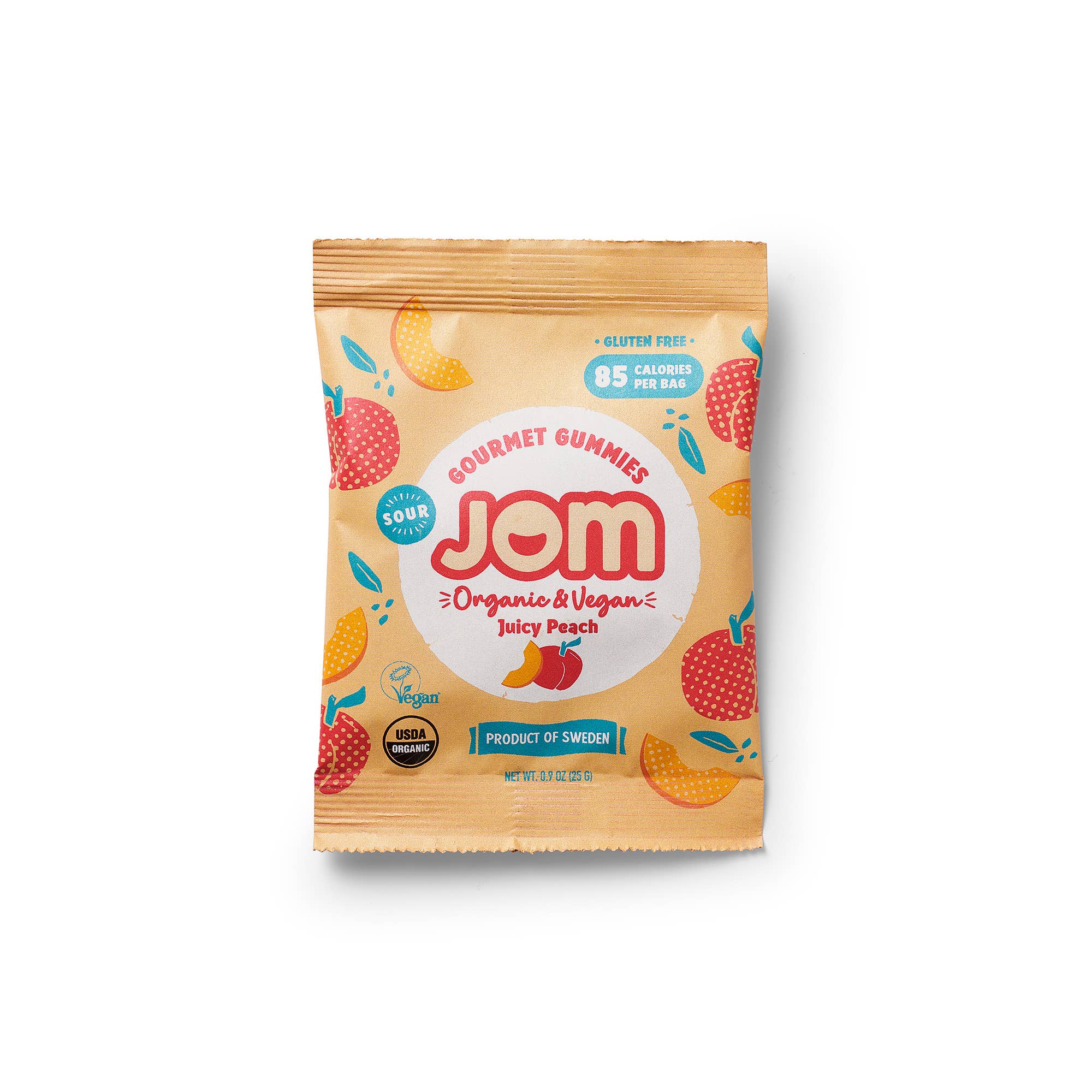 JOM - Wholesale Gummy - Snack Packs - Swedish Organic & Vegan Juicy Peach Gummies 4