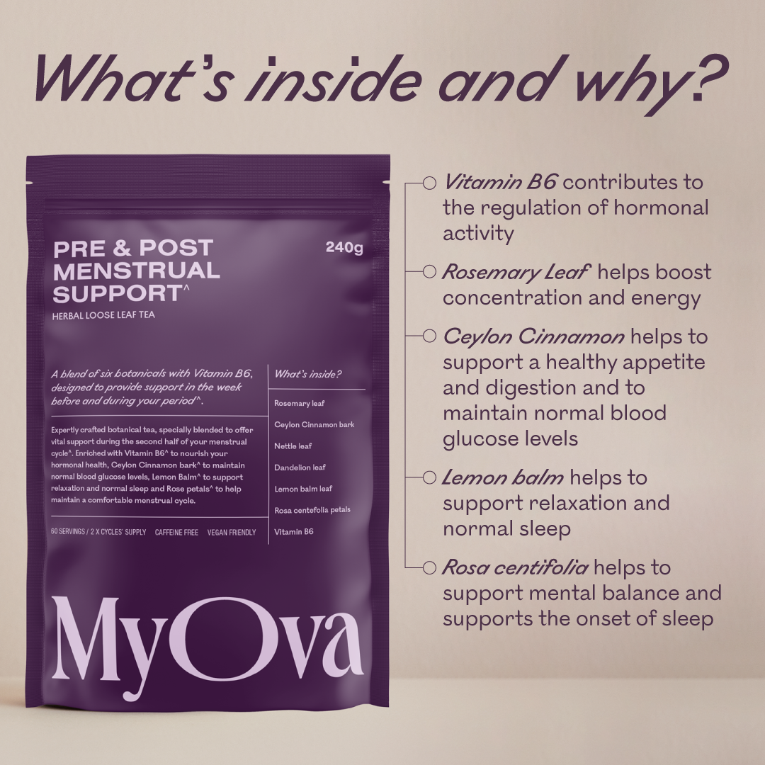 MyOva – wholesale Health/detox tea – Pre + Post Menstrual Botanical Tea1