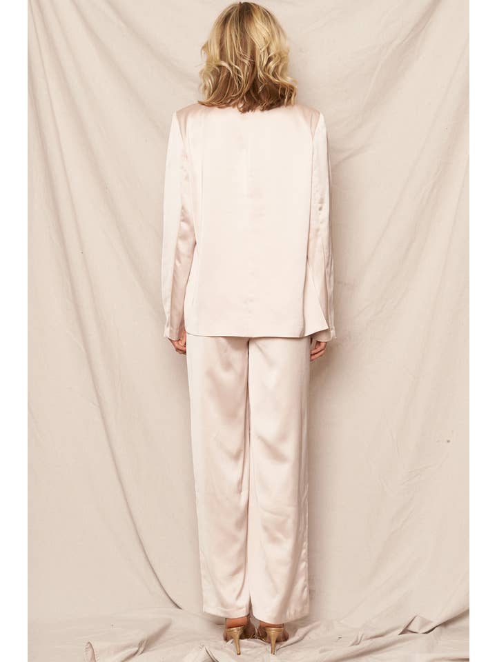 En Crème - Wholesale Pants - Women's - Satin Wide Leg Pants