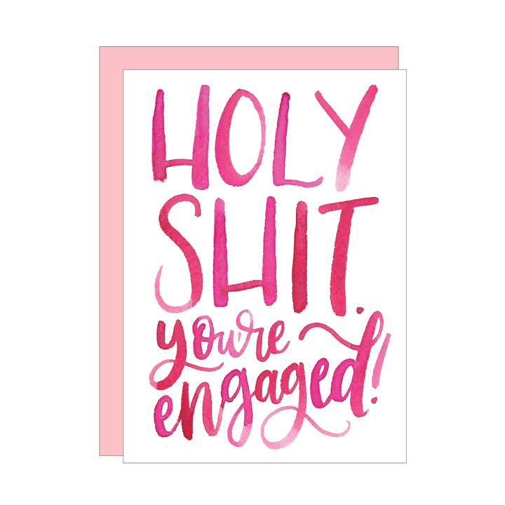 Holy Shit Engagerat gratulationskort för wholesale av Katie Elizabeth Lettering