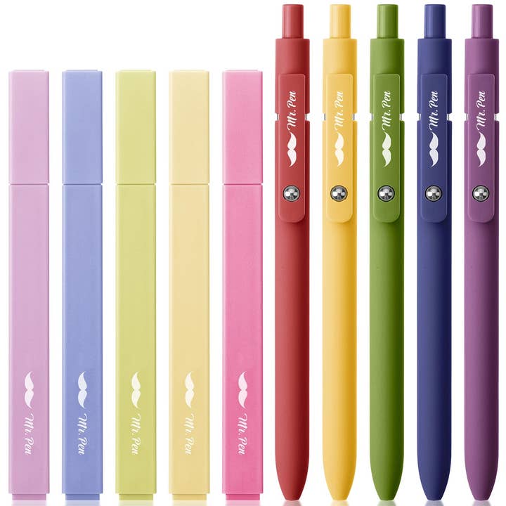 Set Evidenziatori e Penne Gel Vintage Mr. Pen, Confezione da 10 per la vendita all'ingrosso da parte di Mr. Pen