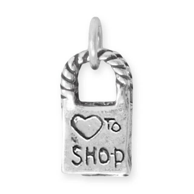 Love To Shop Reversible Bag Charm for wholesale by Silver Stars Collection