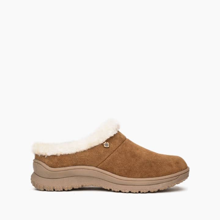 Minnetonka - Wholesale Slippers - Women's - Women's Emerson Water Resitant Suede Cozy Lined Clog Shoe4