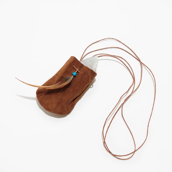 Liv Rocks - Wholesale Meditation Supplies - Medicine Bag - Leather Boho Carrying Necklace Bag