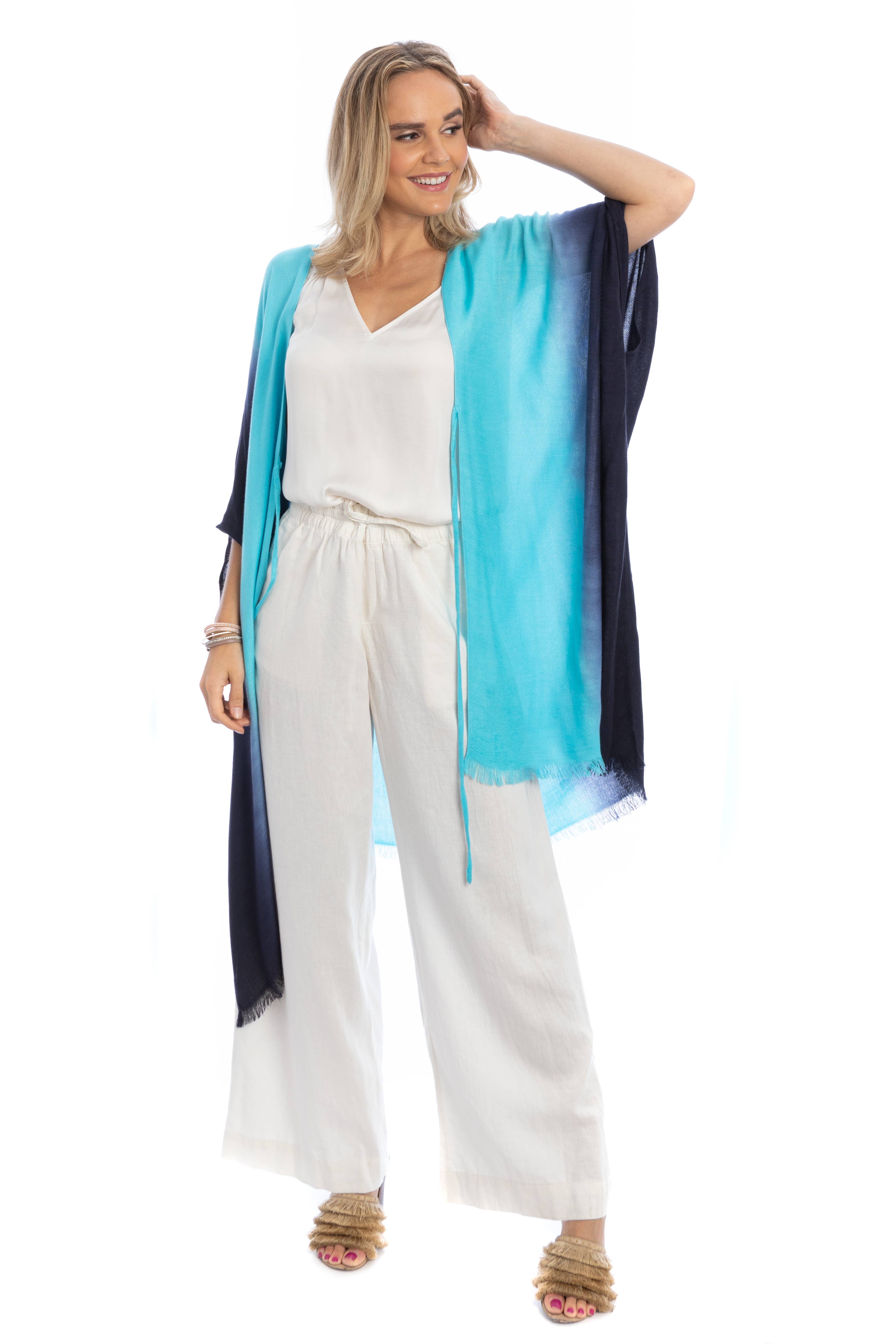SAACHI - Wholesale Kimono - Women's - Ombre Tie Cover Up Kimono13