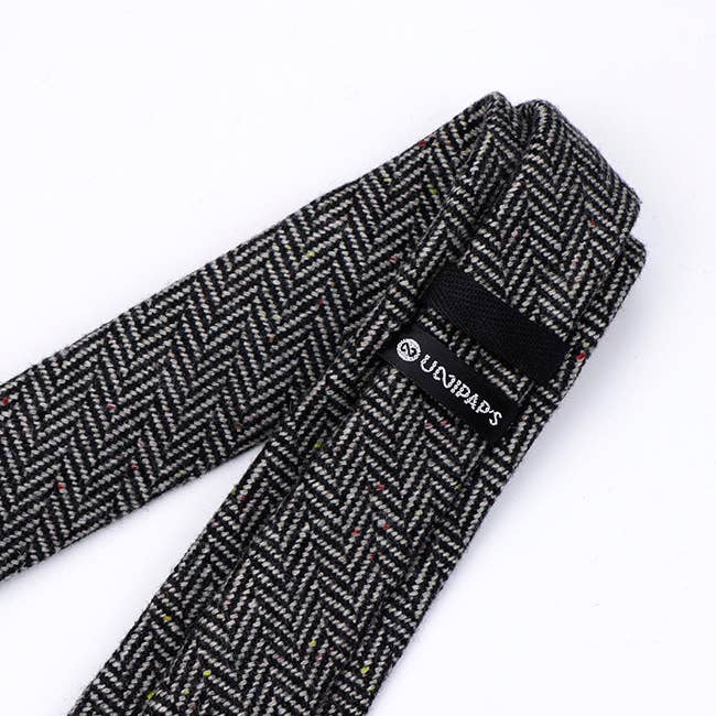 Unipap's – wholesale Necktie – Men’s – Men's Grey Tartan Tie No. 1 in Wool "Norbert"1