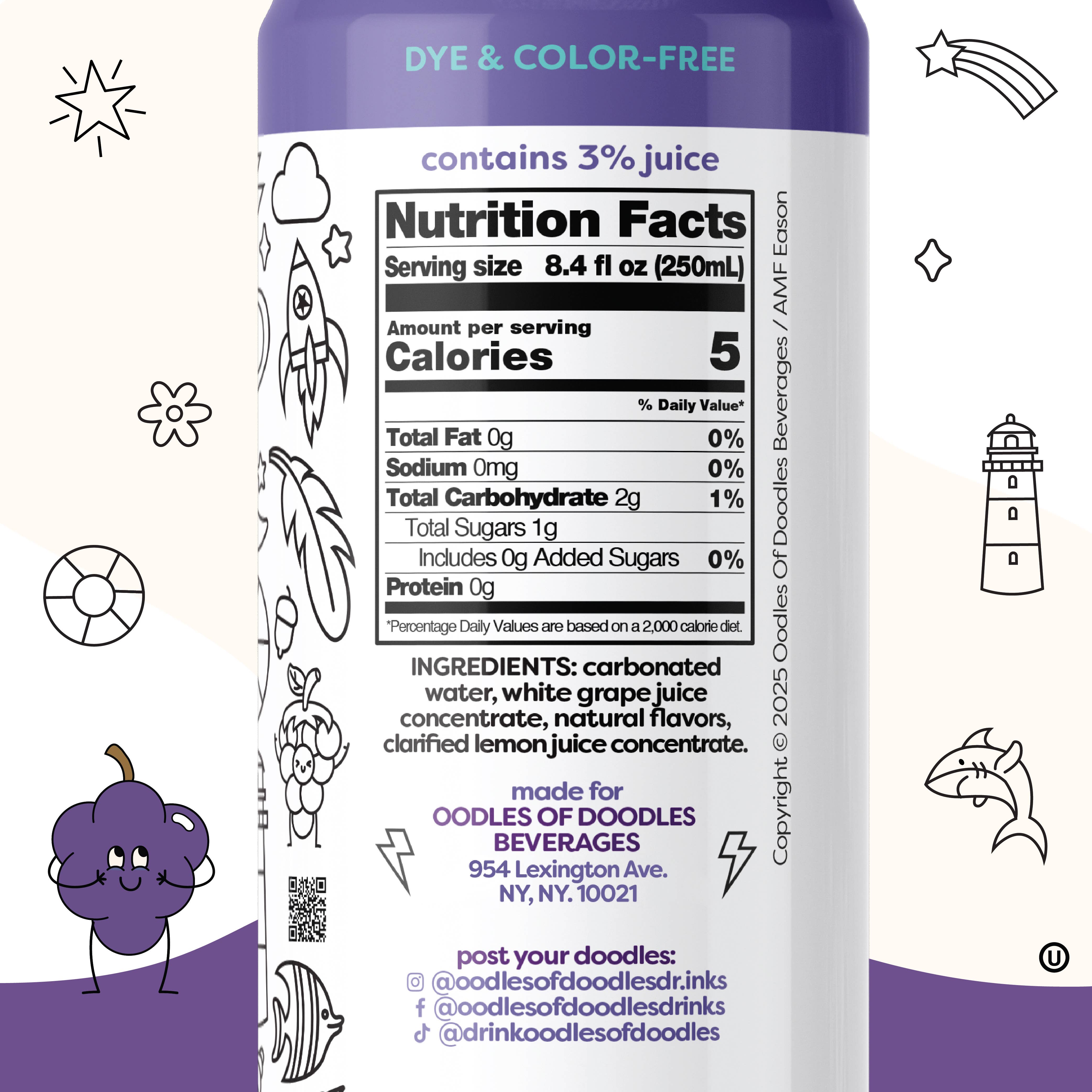 oodlesofdoodlesdrinks - Wholesale Sparkling Water - Oodles of Doodles - Fizzy Grape 6x4pk3